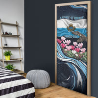San Marino Founding Anniversary Door Cover Freedom Peregrine Falcon - Cyclamen Flowers Towers Flag