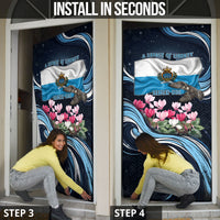 San Marino Founding Anniversary Door Cover Freedom Peregrine Falcon - Cyclamen Flowers Towers Flag
