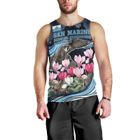 San Marino Founding Anniversary Men Tank Top Freedom Peregrine Falcon - Cyclamen Flowers Towers Flag