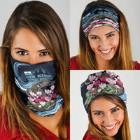 San Marino Founding Anniversary Neck Gaiter Freedom Peregrine Falcon - Cyclamen Flowers Towers Flag