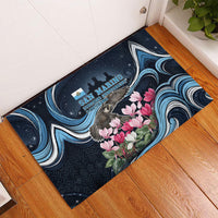San Marino Founding Anniversary Rubber Doormat Freedom Peregrine Falcon - Cyclamen Flowers Towers Flag