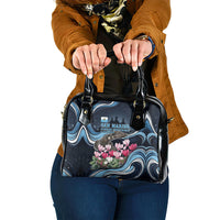 San Marino Founding Anniversary Shoulder Handbag Freedom Peregrine Falcon - Cyclamen Flowers Towers Flag