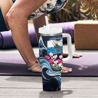 San Marino Founding Anniversary Tumbler With Handle Freedom Peregrine Falcon - Cyclamen Flowers Towers Flag