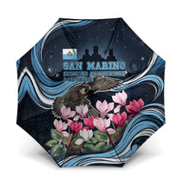 San Marino Founding Anniversary Umbrella Freedom Peregrine Falcon - Cyclamen Flowers Towers Flag