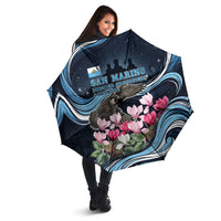 San Marino Founding Anniversary Umbrella Freedom Peregrine Falcon - Cyclamen Flowers Towers Flag