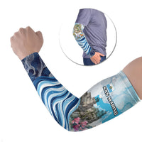 San Marino Foundation Day Arm Sleeves Mount Titano Fortress Fox Falcon And Cyclamen