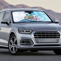 San Marino Foundation Day Auto Sun Shade Mount Titano Fortress Fox Falcon And Cyclamen