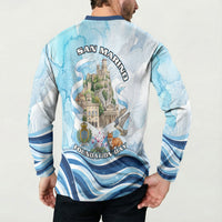 San Marino Foundation Day Button Sweatshirt Mount Titano Fortress Fox Falcon And Cyclamen