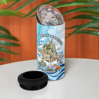 San Marino Foundation Day 4 in 1 Can Cooler Tumbler Mount Titano Fortress Fox Falcon And Cyclamen