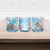 San Marino Foundation Day Ceramic Mug Mount Titano Fortress Fox Falcon And Cyclamen