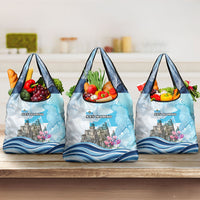 San Marino Foundation Day Grocery Bag Mount Titano Fortress Fox Falcon And Cyclamen