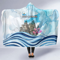 San Marino Foundation Day Hooded Blanket Mount Titano Fortress Fox Falcon And Cyclamen