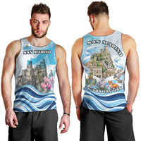 San Marino Foundation Day Men Tank Top Mount Titano Fortress Fox Falcon And Cyclamen