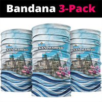 San Marino Foundation Day Neck Gaiter Mount Titano Fortress Fox Falcon And Cyclamen