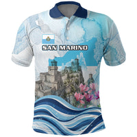San Marino Foundation Day Polo Shirt Mount Titano Fortress Fox Falcon And Cyclamen