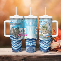 San Marino Foundation Day Tumbler With Handle Mount Titano Fortress Fox Falcon And Cyclamen