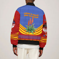 Eswatini Independence Day Bomber Jacket Sable Antelope - Aloe Succulent - Flag Shield