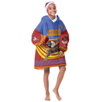 Eswatini Independence Day Kid Wearable Blanket Hoodie Sable Antelope - Aloe Succulent - Flag Shield