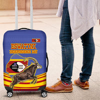 Eswatini Independence Day Luggage Cover Sable Antelope - Aloe Succulent - Flag Shield