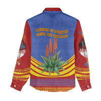 Eswatini Independence Day Women Casual Shirt Sable Antelope - Aloe Succulent - Flag Shield
