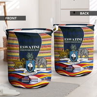 Eswatini Independence Day Laundry Basket Freedom Pride - Lion Elephant - Strelitzia Flowers