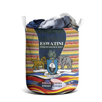 Eswatini Independence Day Laundry Basket Freedom Pride - Lion Elephant - Strelitzia Flowers