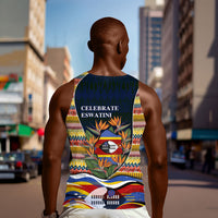 Eswatini Independence Day Men Tank Top Freedom Pride - Lion Elephant - Strelitzia Flowers