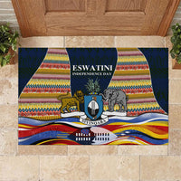 Eswatini Independence Day Rubber Doormat Freedom Pride - Lion Elephant - Strelitzia Flowers