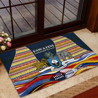Eswatini Independence Day Rubber Doormat Freedom Pride - Lion Elephant - Strelitzia Flowers