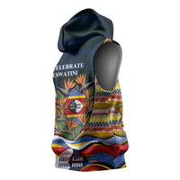 Eswatini Independence Day Sleeveless Hoodie Freedom Pride - Lion Elephant - Strelitzia Flowers