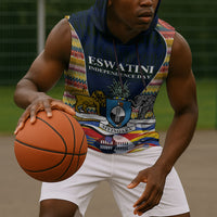 Eswatini Independence Day Sleeveless Hoodie Freedom Pride - Lion Elephant - Strelitzia Flowers