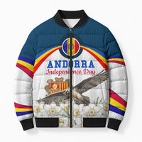 Andorra Independence Day Bomber Puffer Jacket Freedom Grandella Narcissus Falcon Map Flag