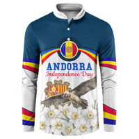 Andorra Independence Day Button Sweatshirt Freedom Grandella Narcissus Falcon Map Flag