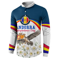 Andorra Independence Day Button Sweatshirt Freedom Grandella Narcissus Falcon Map Flag