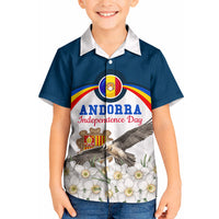 Andorra Independence Day Kid Hawaiian Shirt Freedom Grandella Narcissus Falcon Map Flag