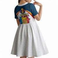 Andorra Independence Day Kid Short Sleeve Dress Freedom Grandella Narcissus Falcon Map Flag