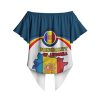 Andorra Independence Day Off Shoulder Wrap Waist Top Freedom Grandella Narcissus Falcon Map Flag