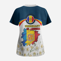 Andorra Independence Day Scrub Top Freedom Grandella Narcissus Falcon Map Flag