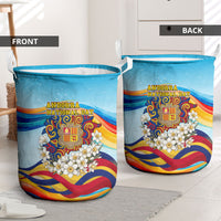 Andorra National Day Laundry Basket Coat Of Arms Daffodil Flower Cultural Heritage