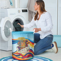 Andorra National Day Laundry Basket Coat Of Arms Daffodil Flower Cultural Heritage