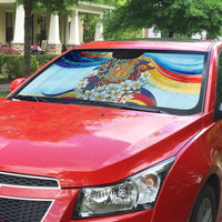 Andorra National Day Auto Sun Shade Coat Of Arms Daffodil Flower Cultural Heritage