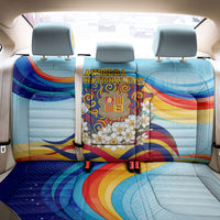 Andorra National Day Back Car Seat Cover Coat Of Arms Daffodil Flower Cultural Heritage