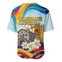 Andorra National Day Baseball Jersey Coat Of Arms Daffodil Flower Cultural Heritage