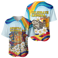 Andorra National Day Baseball Jersey Coat Of Arms Daffodil Flower Cultural Heritage