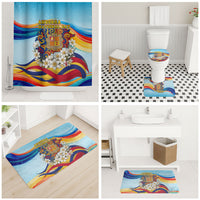 Andorra National Day Bathroom Set Coat Of Arms Daffodil Flower Cultural Heritage