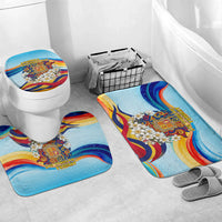 Andorra National Day Bathroom Set Coat Of Arms Daffodil Flower Cultural Heritage