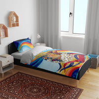 Andorra National Day Bedding Set Coat Of Arms Daffodil Flower Cultural Heritage