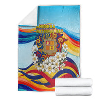 Andorra National Day Blanket Coat Of Arms Daffodil Flower Cultural Heritage