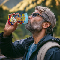 Andorra National Day 4 in 1 Can Cooler Tumbler Coat Of Arms Daffodil Flower Cultural Heritage