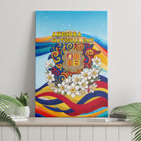 Andorra National Day Canvas Wall Art Coat Of Arms Daffodil Flower Cultural Heritage